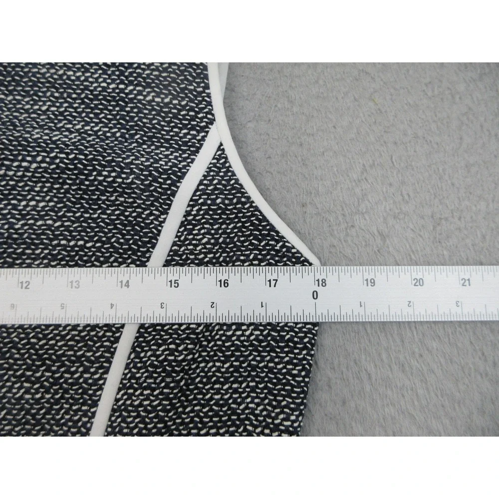 Lafayette 148 New York Dress Jacket Suit Set Womens 8/S Blue‎ Tweed Piped
